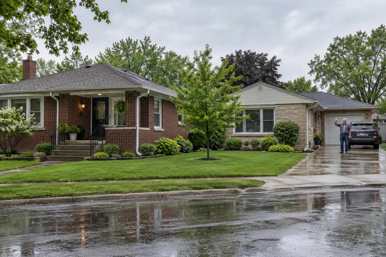 A bungalow with a tidy yard in Chicago